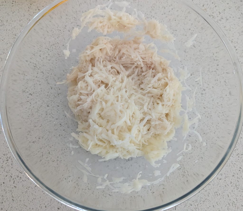 Shredded Potato before it's drained