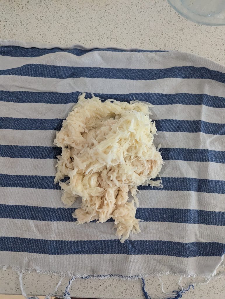 Shredded Potato in Kitchen Hand Towel